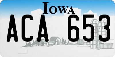 IA license plate ACA653