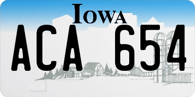 IA license plate ACA654