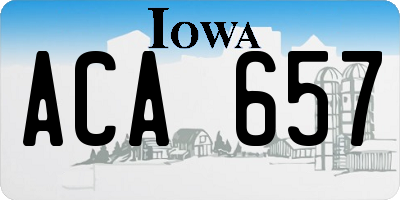IA license plate ACA657
