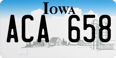 IA license plate ACA658
