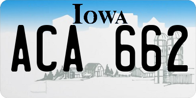 IA license plate ACA662