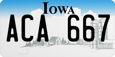 IA license plate ACA667