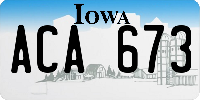 IA license plate ACA673