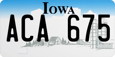 IA license plate ACA675