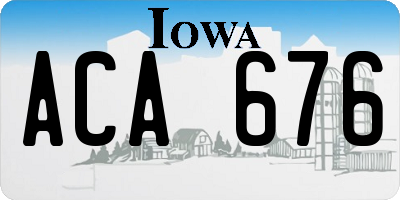IA license plate ACA676