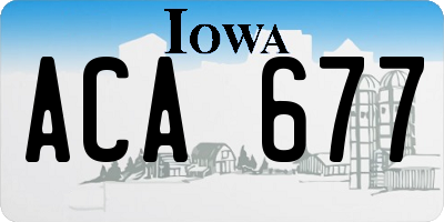 IA license plate ACA677