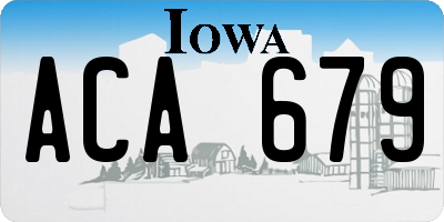 IA license plate ACA679