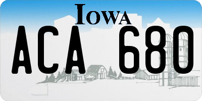 IA license plate ACA680