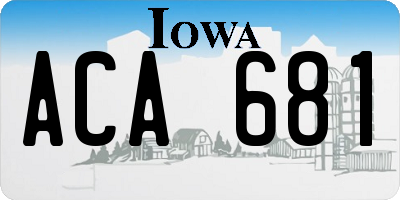 IA license plate ACA681