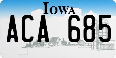 IA license plate ACA685