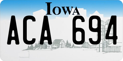 IA license plate ACA694