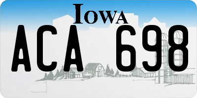 IA license plate ACA698