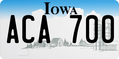 IA license plate ACA700