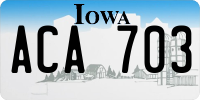IA license plate ACA703