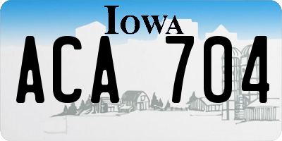 IA license plate ACA704