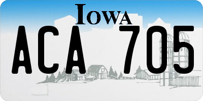 IA license plate ACA705