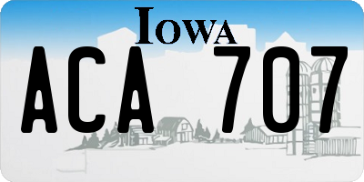 IA license plate ACA707