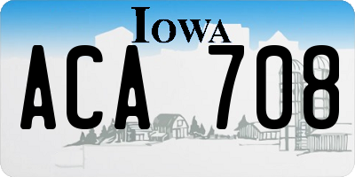 IA license plate ACA708