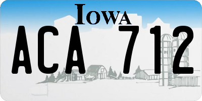 IA license plate ACA712