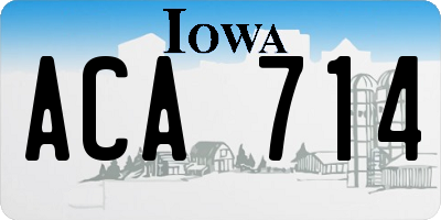 IA license plate ACA714