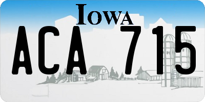 IA license plate ACA715