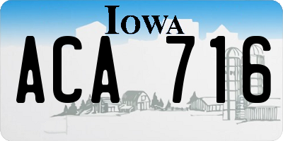 IA license plate ACA716