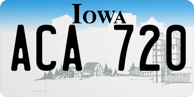IA license plate ACA720