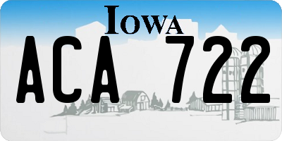 IA license plate ACA722