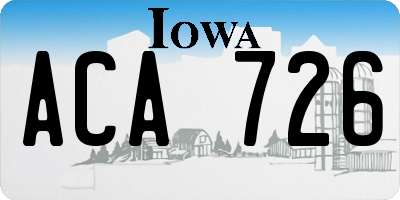 IA license plate ACA726