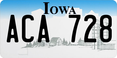IA license plate ACA728