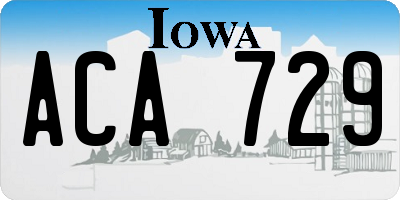 IA license plate ACA729