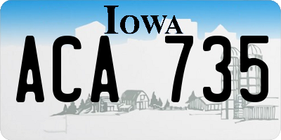 IA license plate ACA735