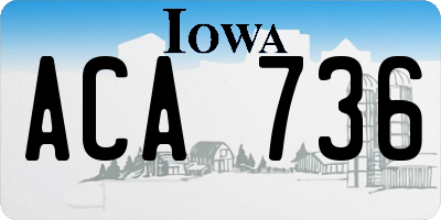 IA license plate ACA736