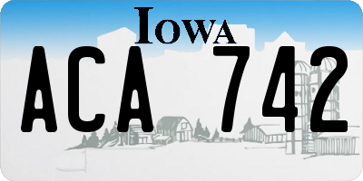 IA license plate ACA742