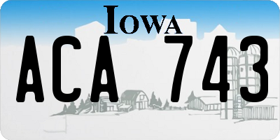 IA license plate ACA743