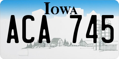 IA license plate ACA745