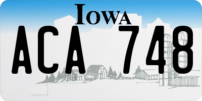 IA license plate ACA748