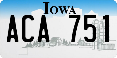 IA license plate ACA751