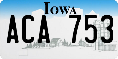 IA license plate ACA753