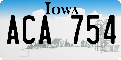 IA license plate ACA754