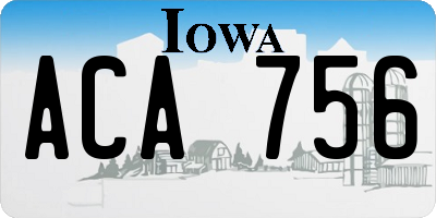 IA license plate ACA756