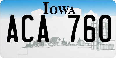 IA license plate ACA760