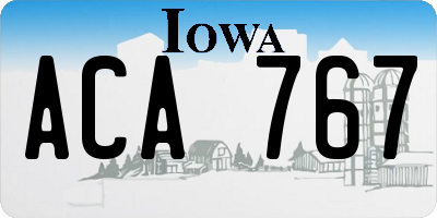 IA license plate ACA767