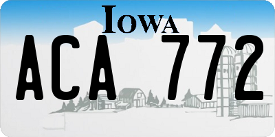 IA license plate ACA772