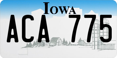 IA license plate ACA775