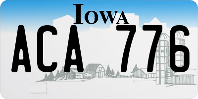 IA license plate ACA776