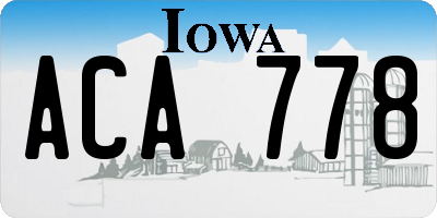 IA license plate ACA778