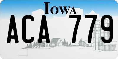 IA license plate ACA779