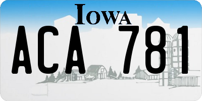 IA license plate ACA781