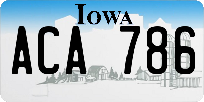 IA license plate ACA786